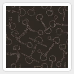 English Snaffle Bits, Dark Brown Sticker